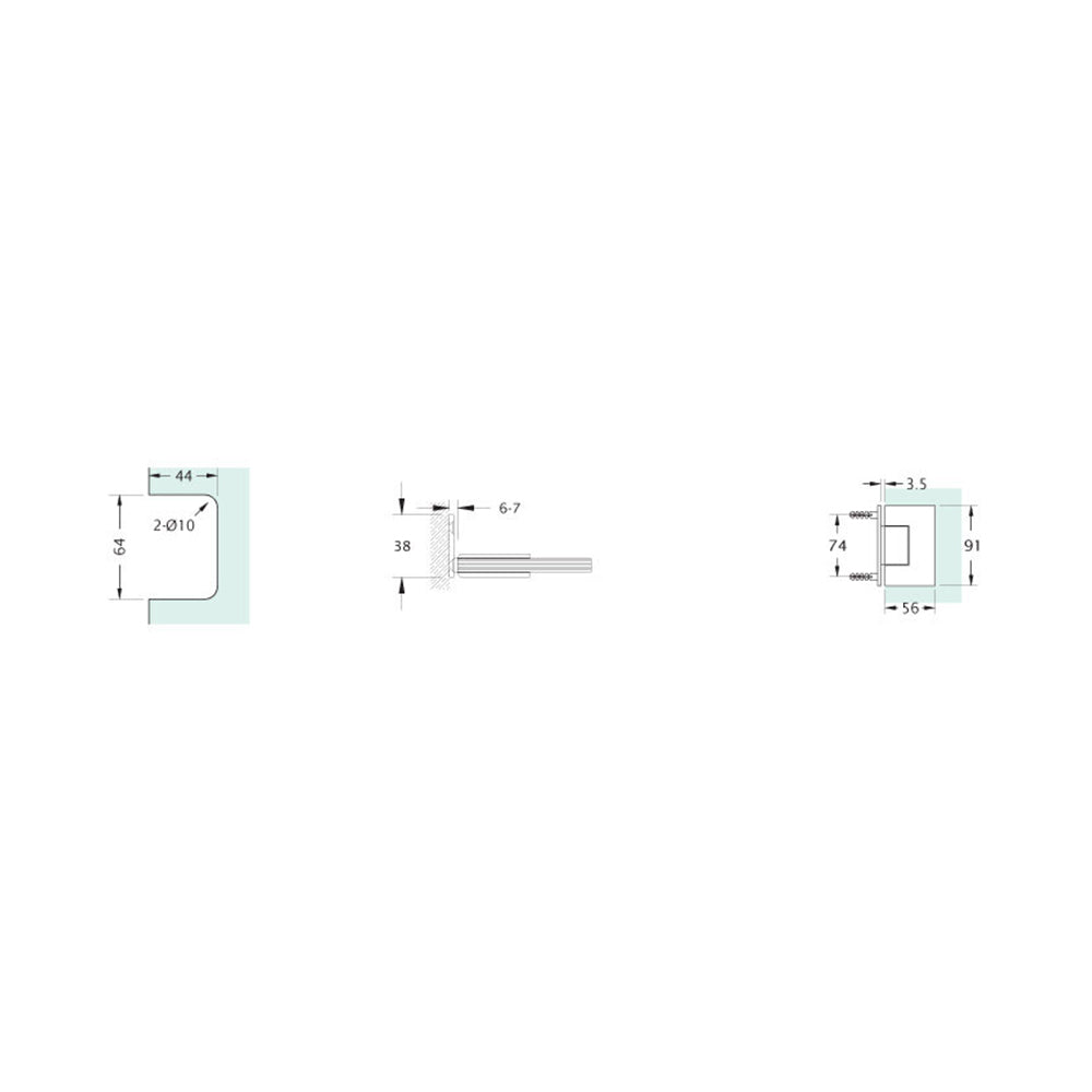 Offset Wall Glass 90