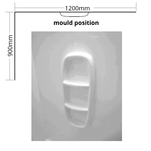 Shower Liner 2 sided 1200×900 Moulded 2000mm high for Urban Showers