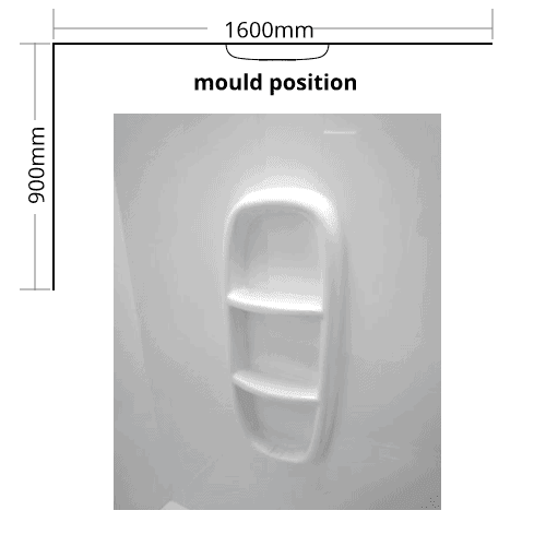 Shower Liner 2 sided 1600×900 Moulded