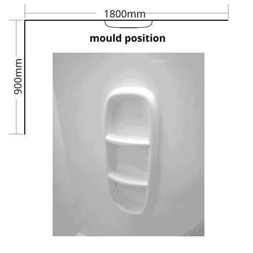 Shower Liner 2 sided 1800×900 Moulded