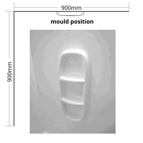 Shower Liner 2 sided 900×900 Moulded