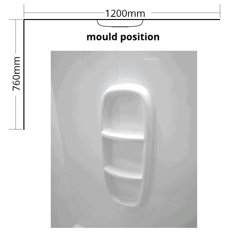 Shower Liner 2 sided 1200×760 Moulded