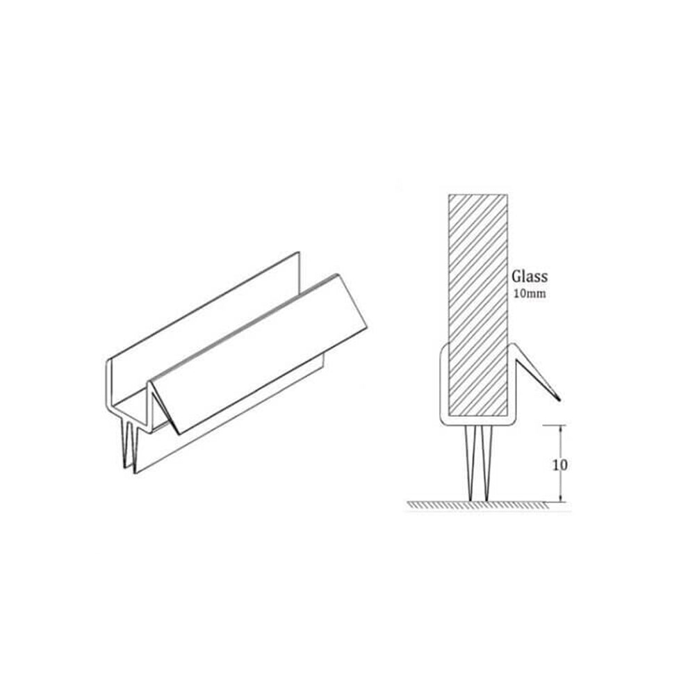 Frameless Shower Door Side Seals For 8-10mm Glass